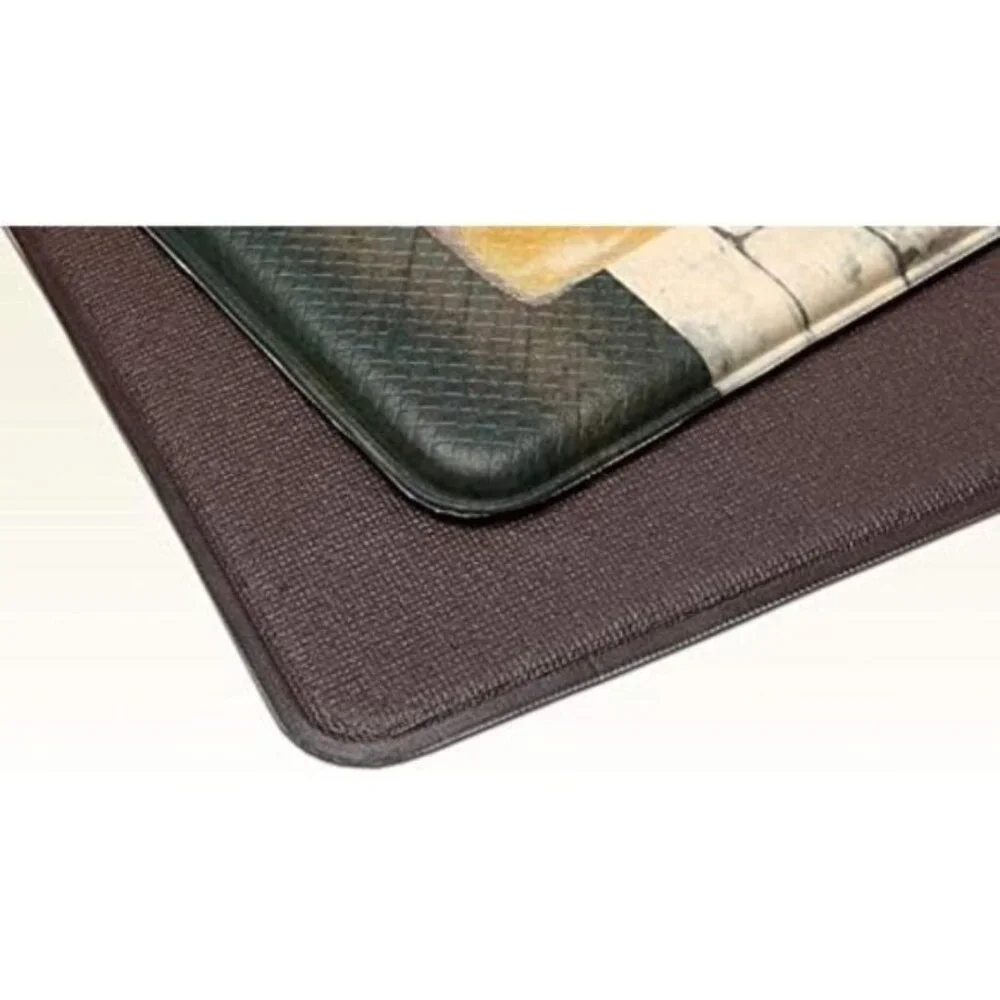 New Artistic Anti-Fatigue Kitchen Mat Set, Padded, Pain Relief - Wine Color